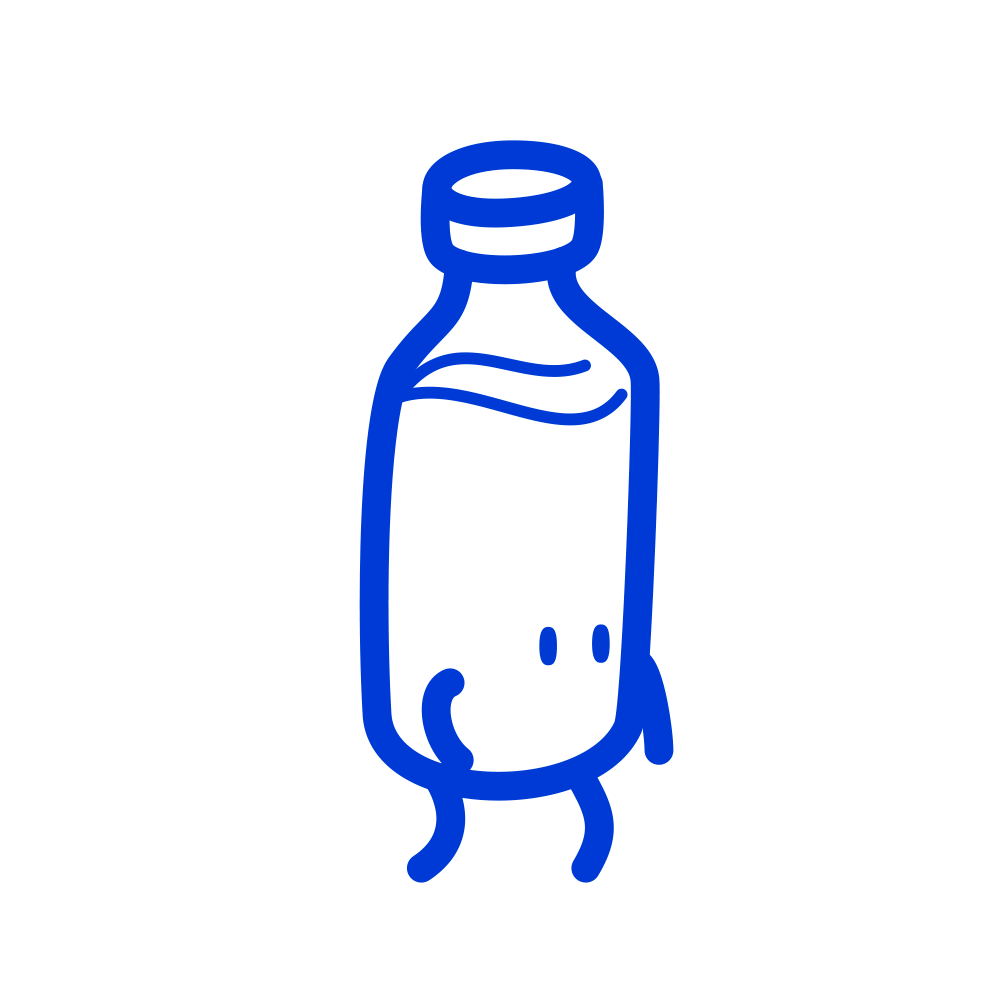 a drop, a toilet, a bottle icon