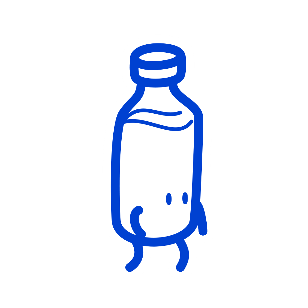a drop, a toilet, a bottle icon